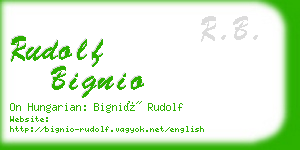 rudolf bignio business card